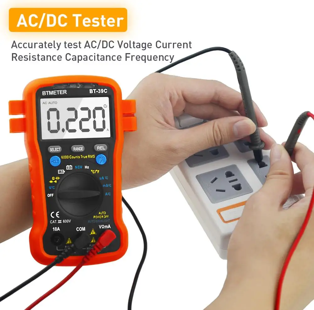 

BT-39C Digital Multimeter,6000 Counts With New Substitutable Fixed Mode,Auto Range Digital Universal Meter, Diode,DC/AC Current