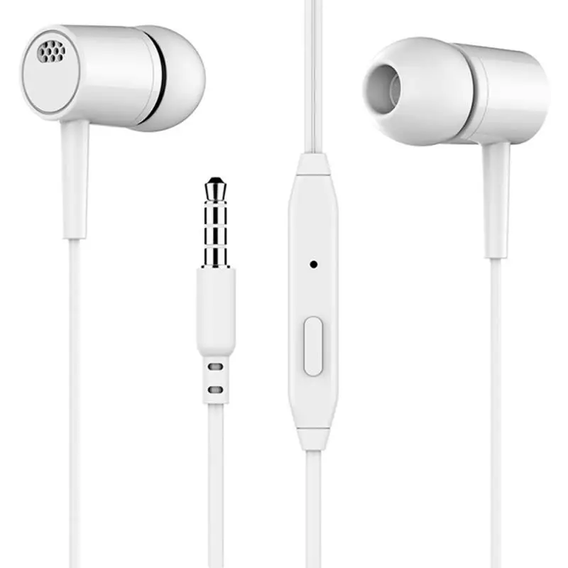 Black&White 3.5MM Interface In-Ear Wired Earphone With Mic HD Call Subwoofer Earbuds Headset For Phone Computer Headphone