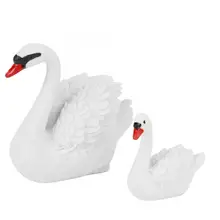 Из 2 предметов с изображением Лебедя-shape форме, благодаря чему создается ощущение невесомости с Статуэтка для сада уличная скульптура газон Cygnus озеро Модель Статуэтка фигурка микро Художественный орнамент миниатюры