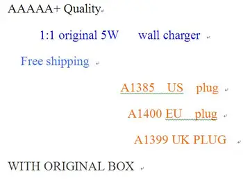 

10pcs/lot AAAAA 1:1 Quality A1400 A1385 A1399 EU US UK USB AC Power Charger Wall Adapter For Phone 11 XR XS 8 7 6s 6 plus 5S