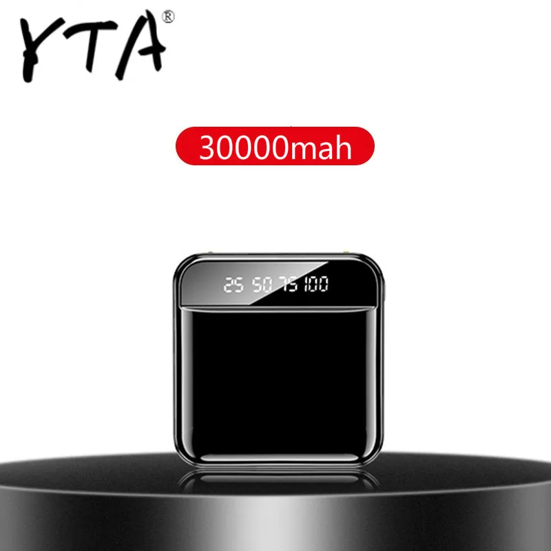

Fast Mini Power Bank 30000mAh Powerbank Charger Dual Usb Ports External Battery Poverbank Portable For iPhone 8 11 X Xiaomi