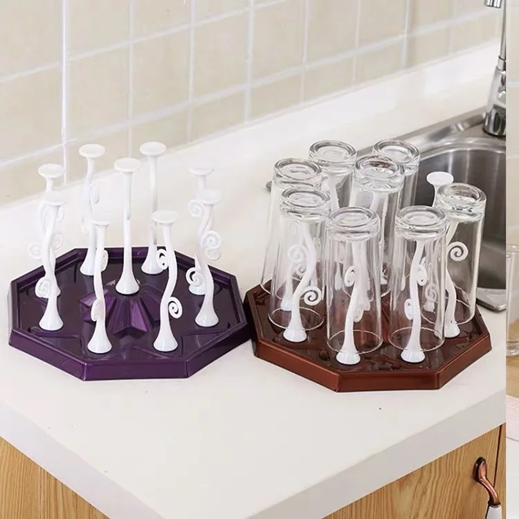 Swan Shape Glass Bottle Cup Holder Kitchen Drying Storage Shelf Cup Dish Drain Rack Hanger Organizer Stand