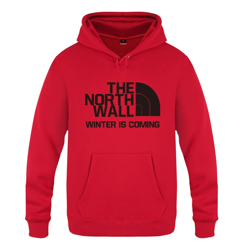 Мужские толстовки с капюшоном Игра престолов THE NORTH WALL флисовая мужская кофта-худи с длинным рукавом мужская Толстовка пуловер для скейтборда Moleton Masculino - Цвет: red hoodie 9