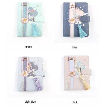 

Creative Small Fresh A6PU Magnetic Manual Notepad with Tassels Exquisite Small Objects Student Stationery Office Supplies