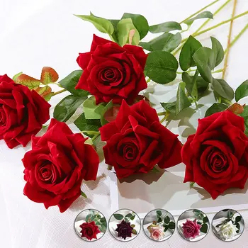 

1PC French Romantic Velvet Silk Flower Rose Artificial Flower DIY for Party Home Wedding Holiday Decoration Home Decor