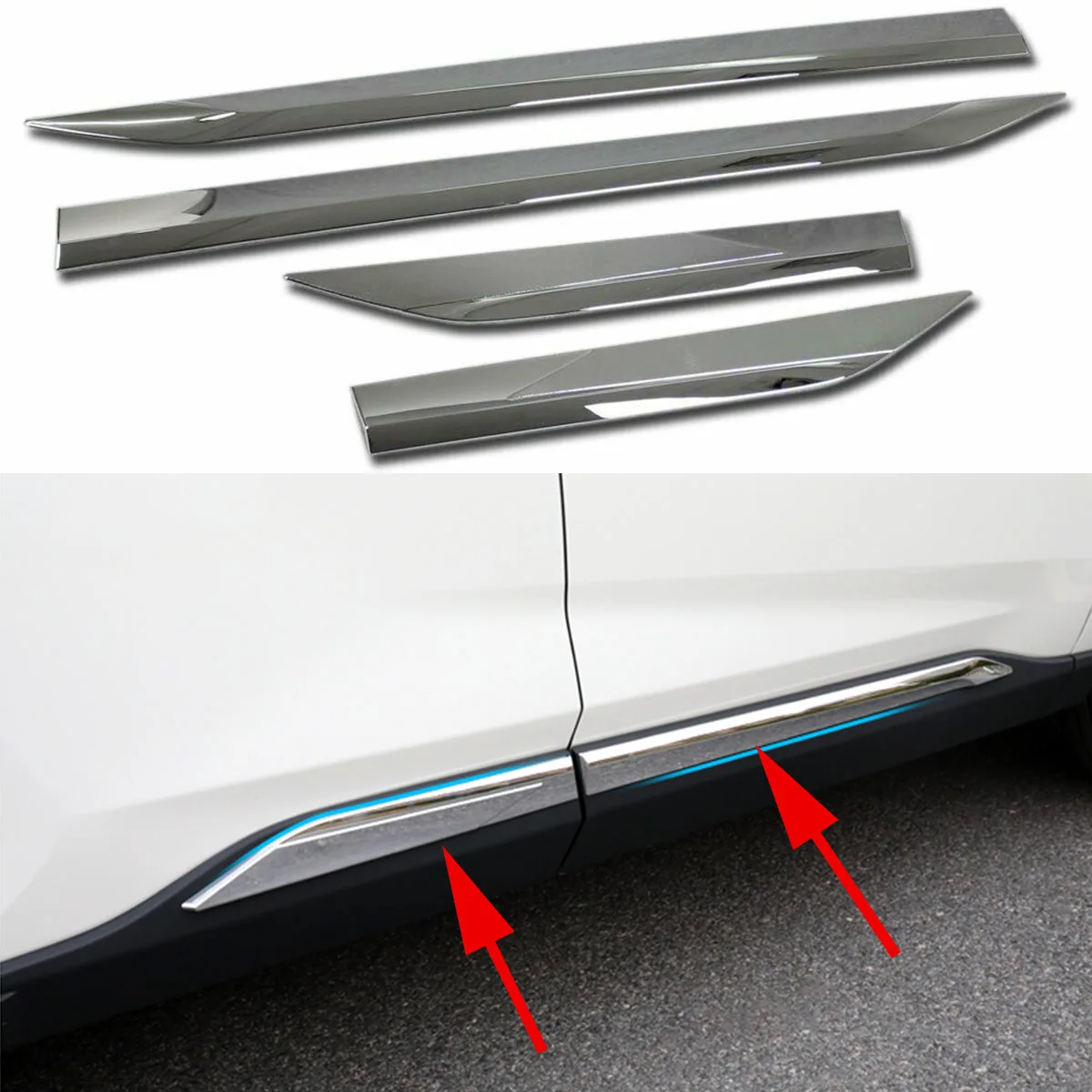 Exterior Chrome Door Side Body Molding Cover Trim Strips Protector Accessories Fit For Toyota RAV4 2019 2020 | Автомобили и