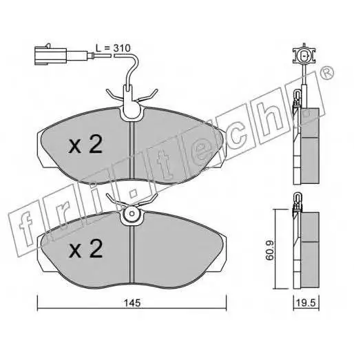 Колодки тормозные дисковые передние Fiat Ducato 94- 10-14g fri.t