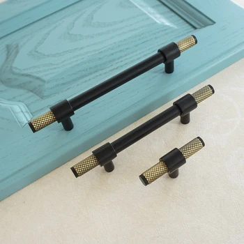 

3.75" 5" Pure Copper Door Pull Handle Cabinet Handles Black Wardrobe Kitchen Cupboard handle Drawer Knobs Furniture Hardware