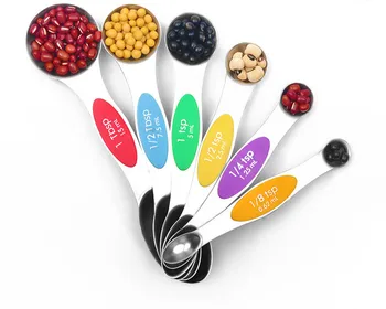 

Stainless steel color double-headed magnetic measuring spoon measuring cups