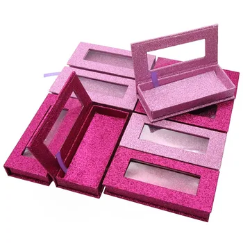 

5 Pcs False Eyelash Packaging Box Empty Eyelash Case Glitter Paper Storage Box With Lash Tray For Women False Eyelashes Care