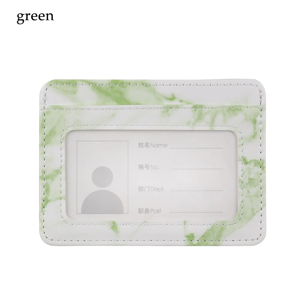 green Модный мраморный узор, держатель для карт, водонепроницаемый, из искусственной кожи, банк, Бизнес ID карта, посылка, портативный чехол для кредитных карт, чехол - Цвет: green