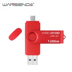 USB флеш-накопитель WANSENDA OTG 2 в 1 USB3.0 и Android Micro port Pen Drive 256 ГБ 128 Гб 64 ГБ 32 ГБ 16 ГБ высокоскоростные флешки U диск