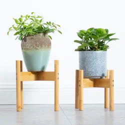 Support de Pot de fleurs en bois à quatre pieds, présentoir de Base pour plantes et plantes succulentes, étagère de décoration de Patio de jardin à domicile 