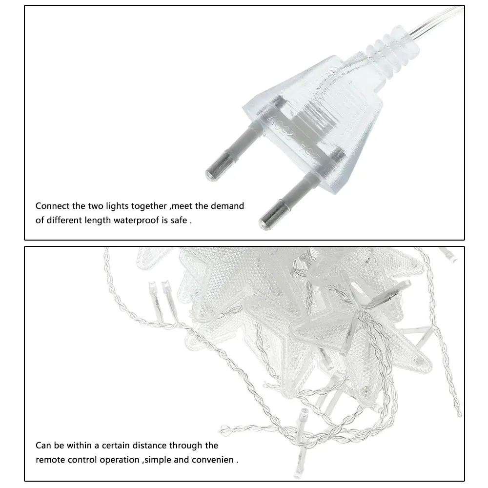 16 Светодиодный светильник-гирлянда со звездами и занавесками, Рождественский Сказочный светильник, светодиодный светильник, гирлянда для свадьбы, дома, вечерние, на день рождения, украшение