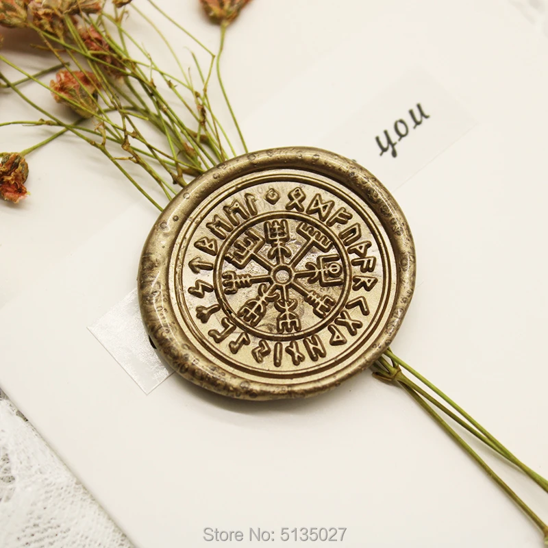 Руна викингов штамп VEGVISIR Wax Seal/Свадебное приглашение/приглашение на день