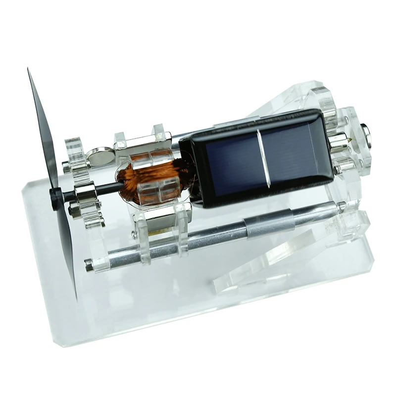Dual axis design diy Double-layer fan blade magnetic levitation solar motor