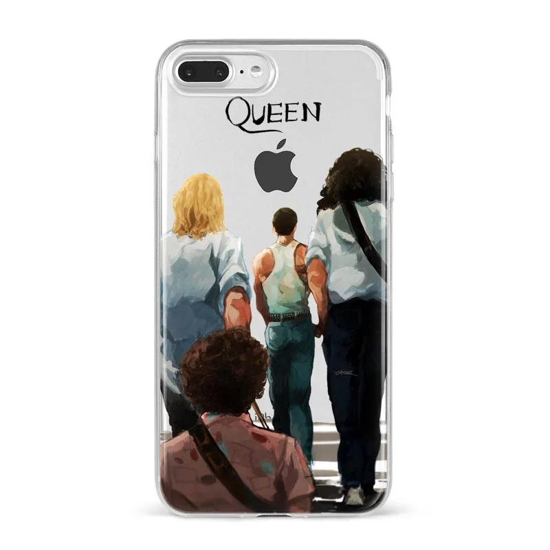 Чехол для телефона для Coque iPhone X XR XS Max 8 8Plus 7 7Plus 6 6S Plus 5S SE Фредди Меркури Queen band Мягкий силиконовый чехол - Цвет: TPU