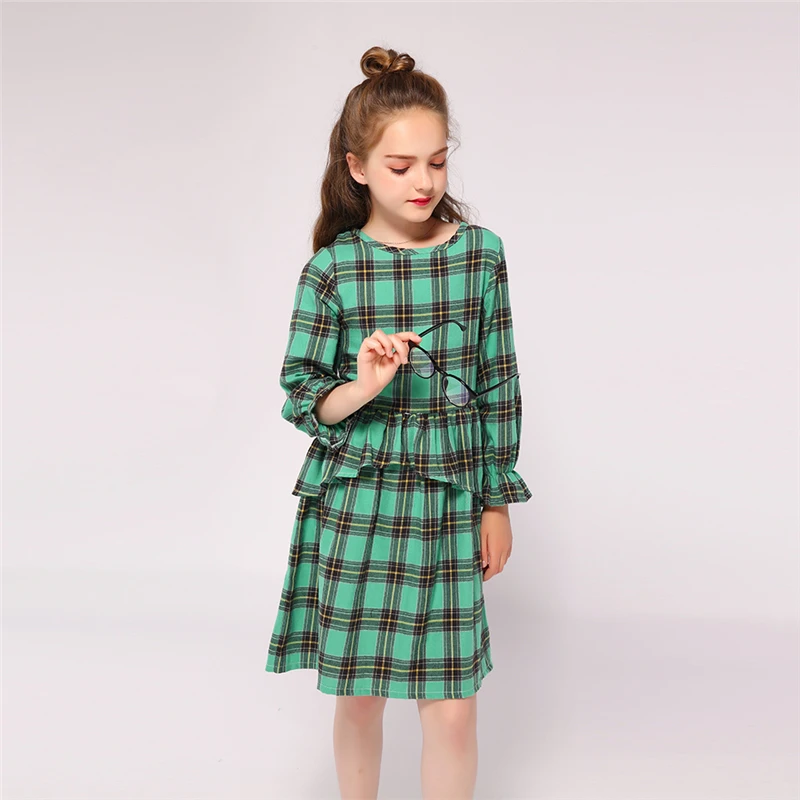 Kseniya Kids/ дизайн; хлопковое шерстяное теплое платье с длинными рукавами для девочек; платье с рюшами для детей от 2 до 9 лет