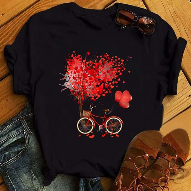 Casual Tshirts Graphic-Tops Harajuku Korean-Style Women Summer Kawaii Tees Short-Sleeve