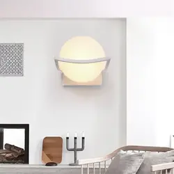 Современная Минималистичная круглая шариковая прикроватная Светодиодная лампа из кованого железа E27 гостиничная Крытая стена Lampara