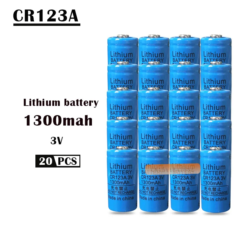 20 шт. литиевая батарея 3 в CR123A 1300 мАч CR123 CR17335 CR17345 16340 редкая для камеры |
