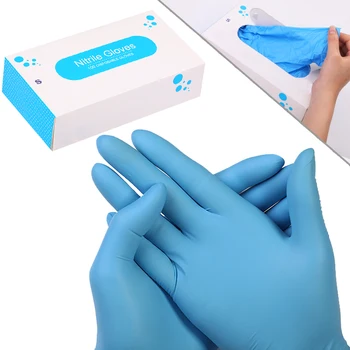 

Disposable Durable Nitrile Gloves Wide Range Of Application Anti-corrosion Chemical Resistance Blue Manicure Nail Art Tools