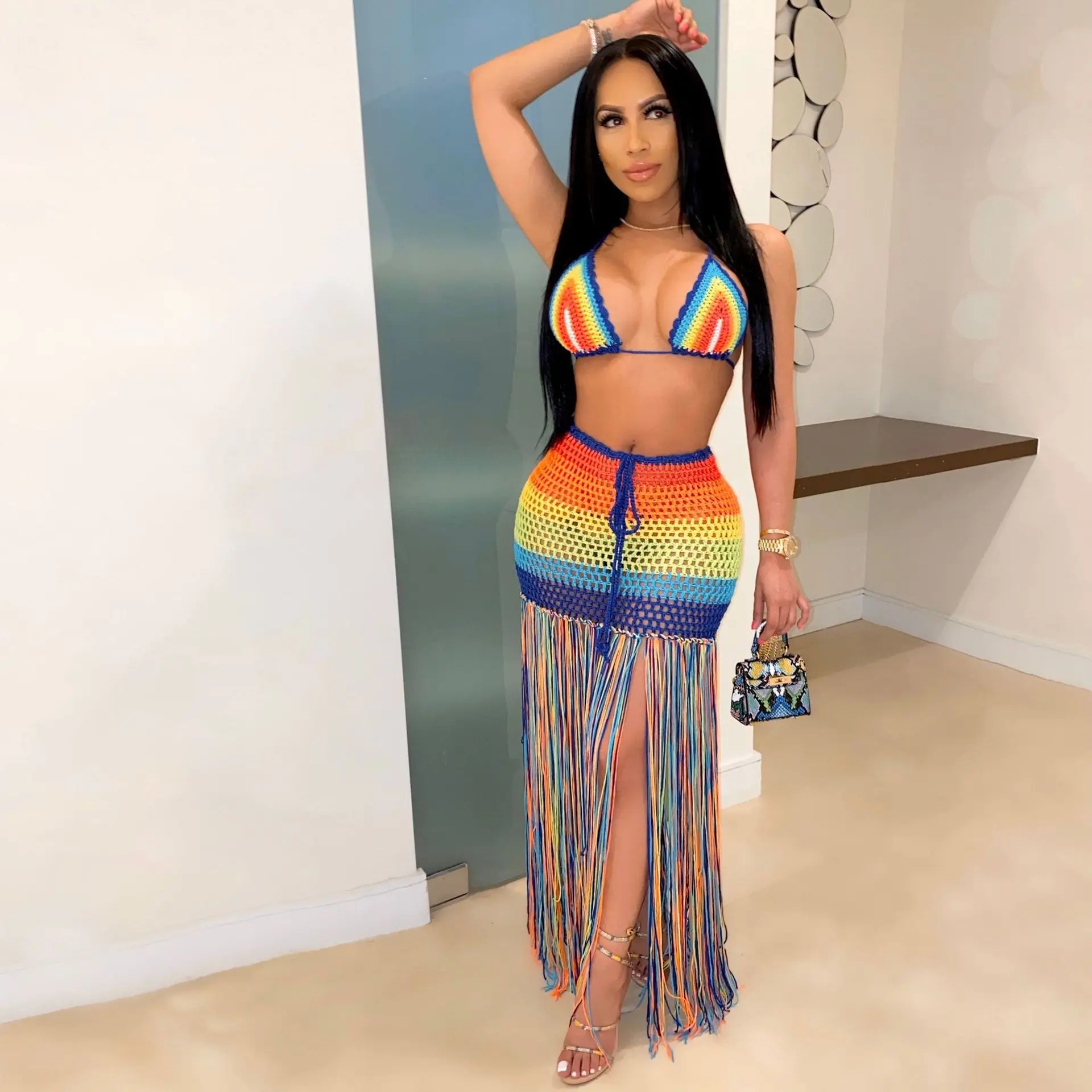 colourful maxi skirt