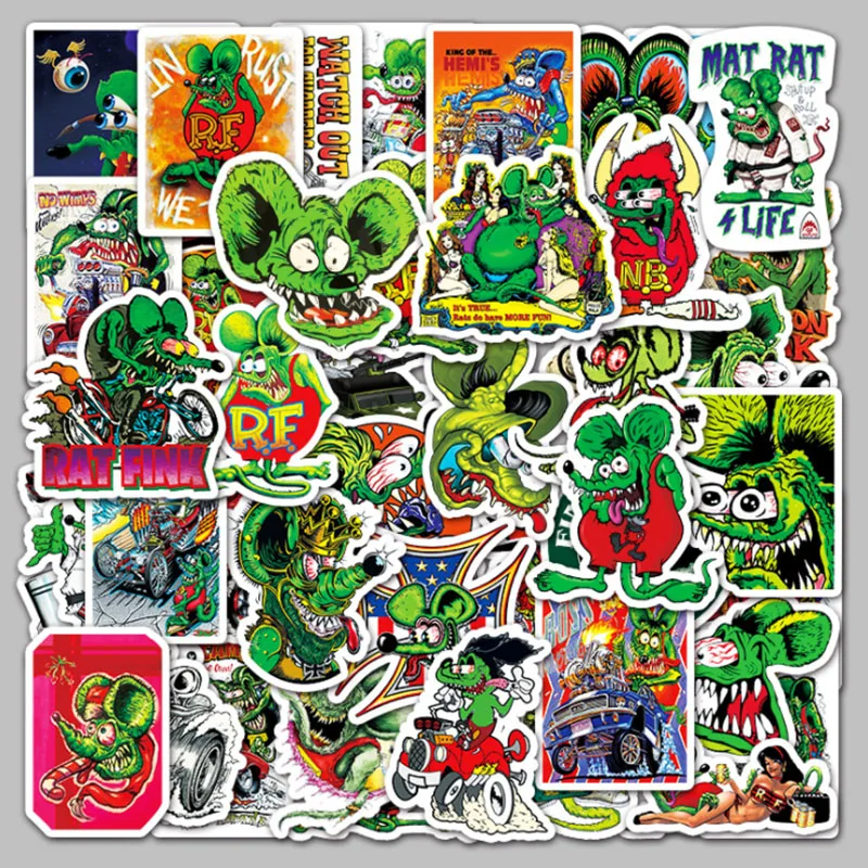 10 30 50pcs Movie Tales Of The Rat Fink Stickers Villain Diy Car Bike Travel Luggage Phone Guitar Waterproof Cool Kids Girl Stickers Aliexpress