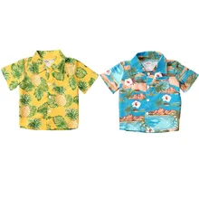 Детские пляжные Рубашки В гавайском стиле для мальчиков, летняя рубашка с принтом, повседневные модные рубашки на пуговицах с коротким рукавом, Лидер продаж, пляжная одежда, новинка 2020 Детские пляжные Рубашки В гавайском стиле для мальчиков, летняя рубашка с принтом, повседневные модные рубашки на пуговицах с коротким рукавом, Лидер продаж, пляжная одежда, новинка 2020