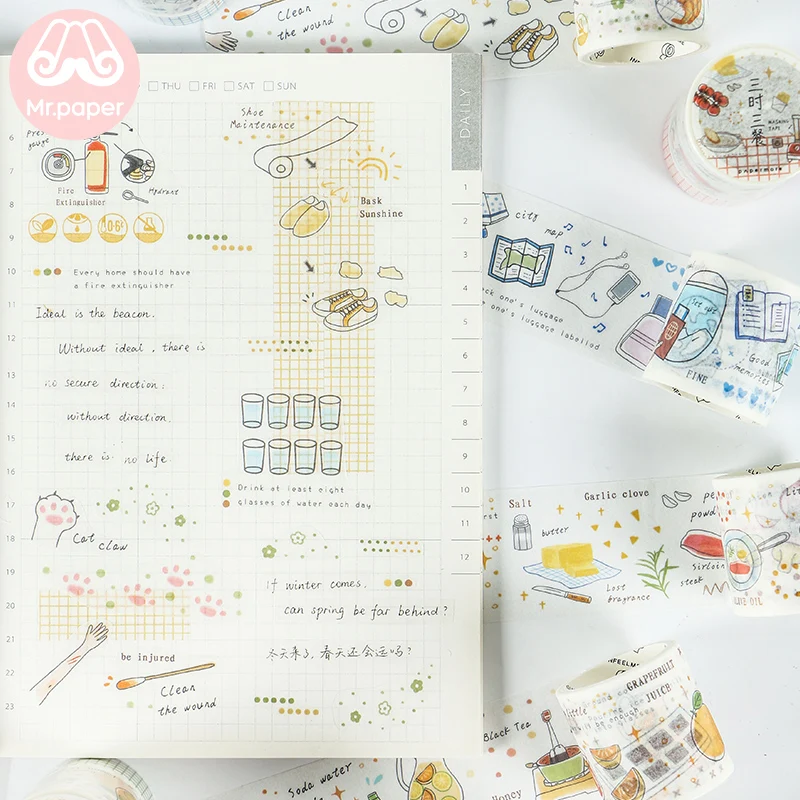 Г-н Бумага 2 шт./компл. Kawaii милые футболки с рисунком маленькой жизни Скрапбукинг деко DIY клейкие ленты пуля журнала украшения клейкой ленты