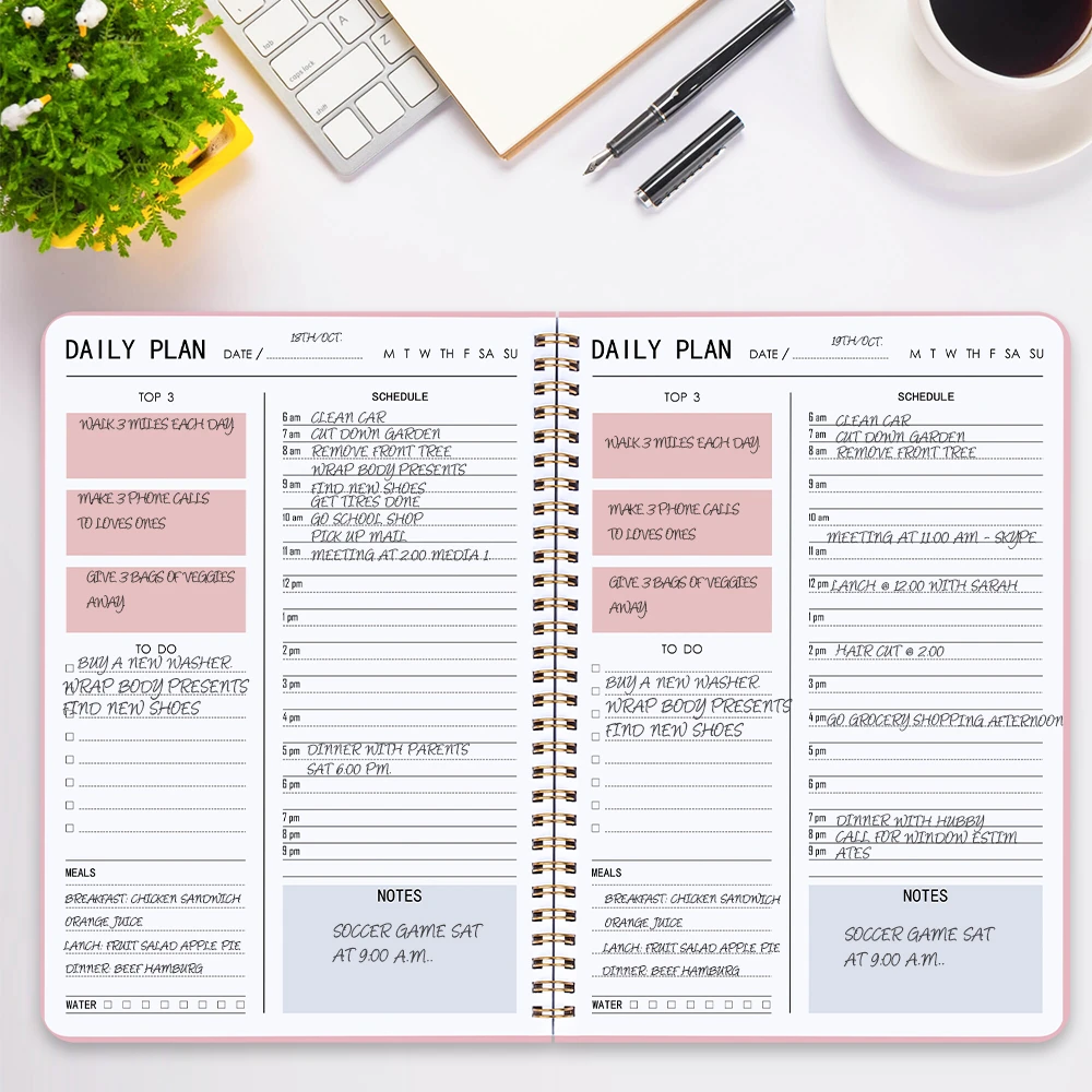 Sta op Sinewi Perceptueel Dagelijkse Planner Notebooks Agenda Briefpapier Afspraak Planner Met To Do  Lijst, Maaltijden, Uurtarief, Top Prioriteiten, notities|Planners| -  AliExpress