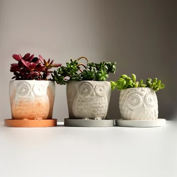 

Creative Pastoral Style 3D Owl Animal Silicone Mold Cement Flower Pot Silicone Mold DIY Handmade Succulent Flower Pot Vase