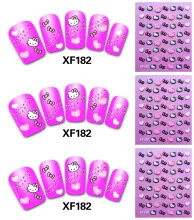 XF 3D наклейки для ногтей плед Стиль Маникюр XF458