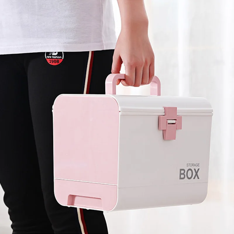 

First Aid Kit Medicine Box Storage Box Plastic Container Emergency Kit Portable Multi-layer Large Capacity Storage Organizer