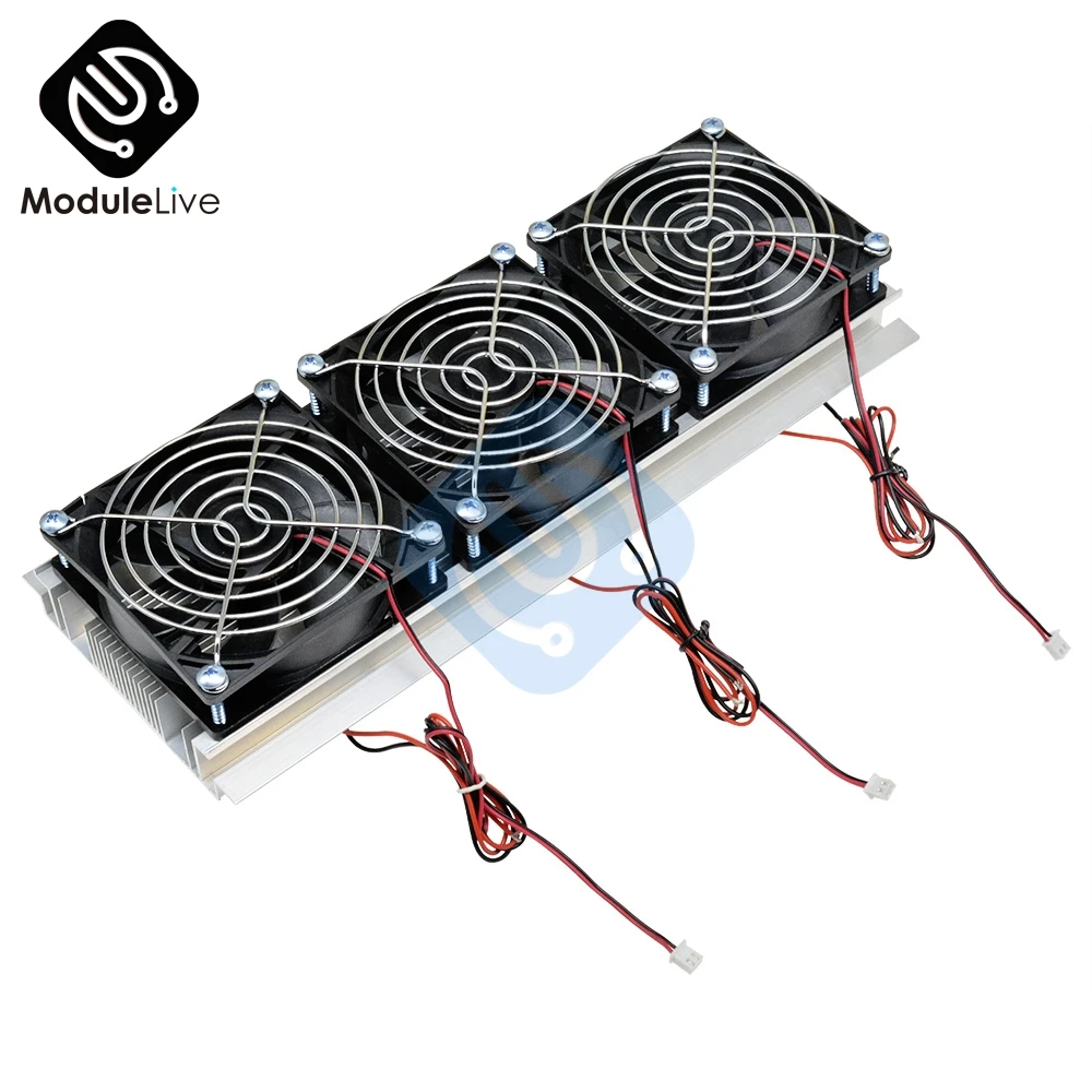 

180W Trinuclear Semiconductor Cooler Peltier Aluminum Radiator Air Conditioner Water Refrigerator Cooling Fan Heatsink
