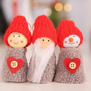 

Lovely Santa Claus Hanging Christmas Decoration Doll Gift 3 Piece Set Pendant Christmas Tree Decoration New