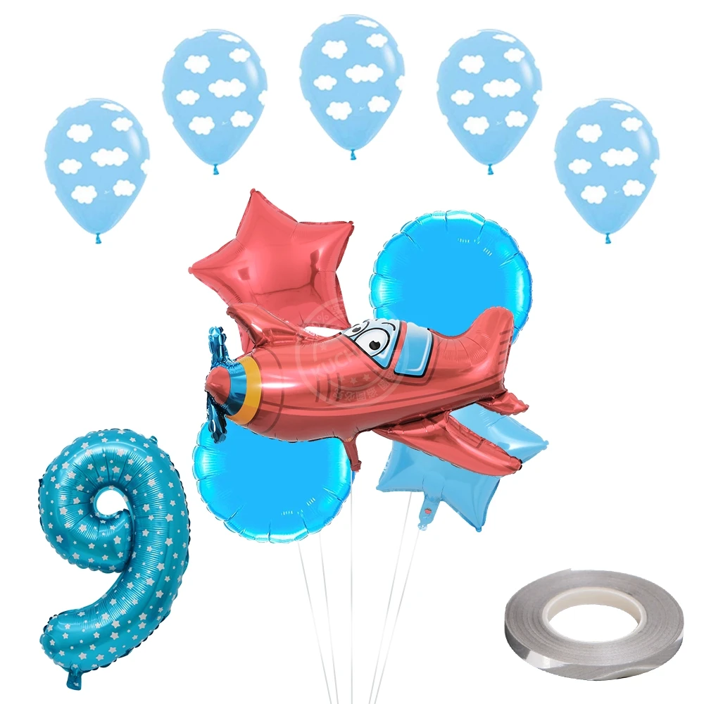 12 шт./лот, воздушные шары с гелием из фольги, 30 дюймов, красные вечерние надувные шары с цифрами, праздничные украшения для детских игрушек, Звездные шары - Цвет: blue 9