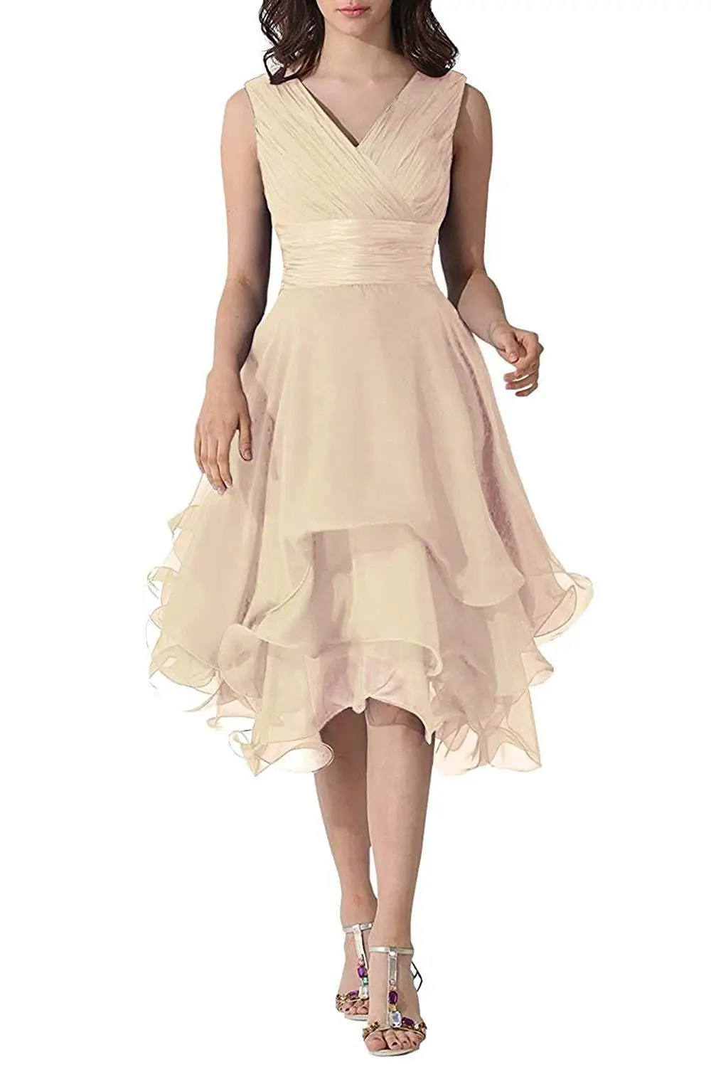 Sexy High Low Chiffon Cocktail Dresses Elegant Plus Size Short Prom Party Gowns Royal Blue Vestidos Coctel Robe De Soiree