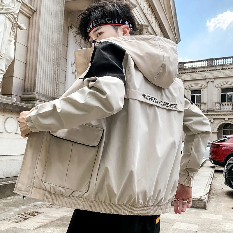 UYUK Autumn Korean Version Of The Handsome Trend Tooling Casual Fashion Temperament Embroidery Hooded Men's Jackets Streetwear UYUK Autumn Korean Version Of The Handsome Trend Tooling Casual Fashion Temperament Embroidery Hooded Men's Jackets Streetwear
