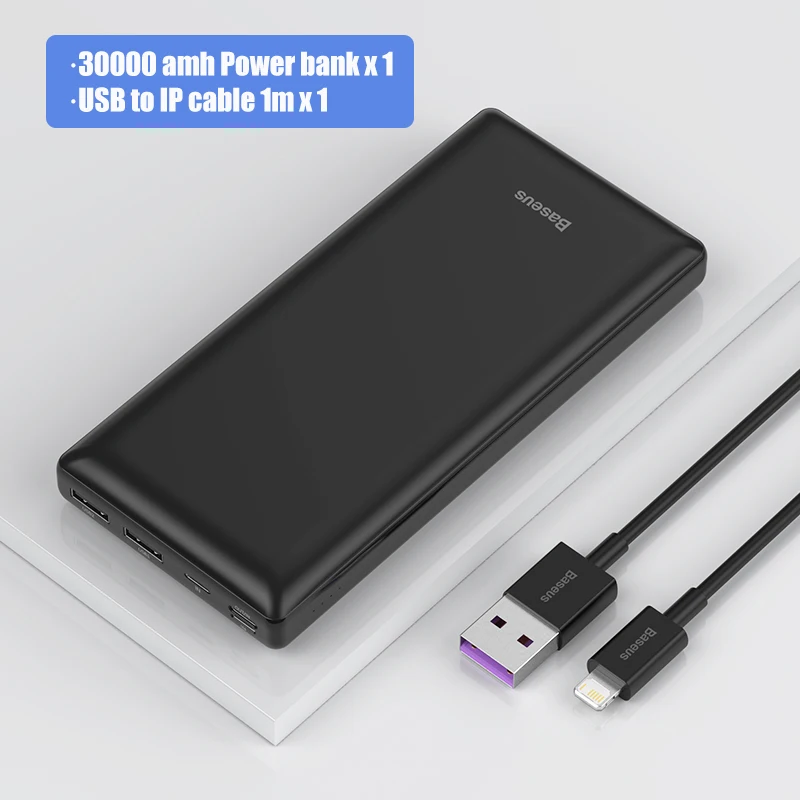 Baseus Power Bank 30000mAh USB C Fast Charging Powerbank Portable External Battery Charger For iPhone 1112 Pro Xiaomi Pover Bank pocket power bank Power Bank