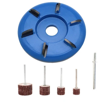 

90mm Six Teeth Bore Power Wood Carving Disc Tool Milling Cutter for Diameter 16mm Aperture Angle Grinder Attachment with 4 Size