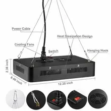 DishyKooker 600W 60 светодиодов в помещении в черном корпусе с двумя ЧИПАМИ с полным спектром для выращивания растений светильник AC85-265V