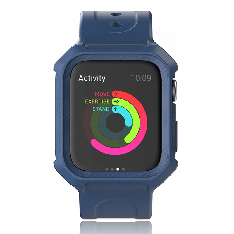 Мягкий силиконовый ремешок для Apple Watch band 44 мм 40 мм iwatch series 5 4 3 2 TPU чехол pulseira браслет 42 мм умные аксессуары петля - Цвет ремешка: Синий