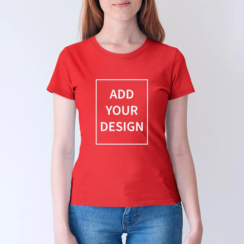  EU Size Custom T Shirt Female Add Your Own Design Print The Text Picture High Quality 100% Cotton T