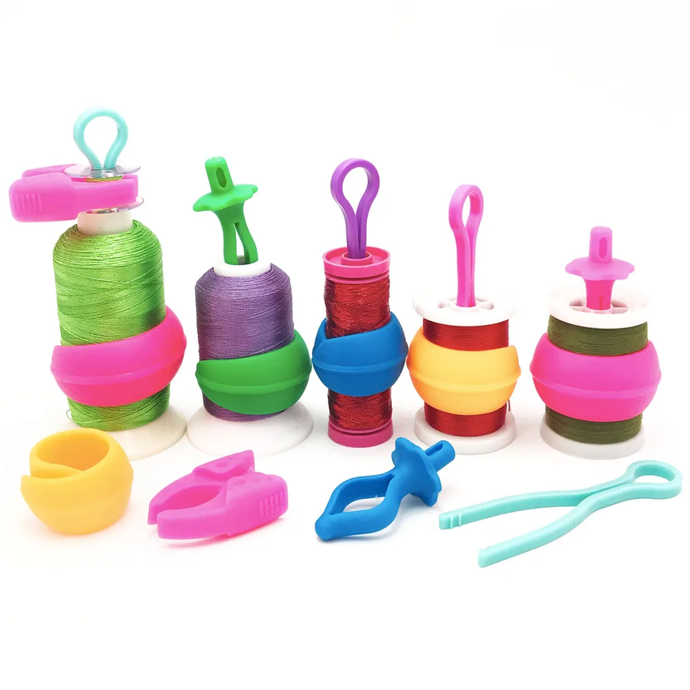 70Pcs Colorful Bobbin Thread Holders Organizer Buddies Clips Sewing Accessories 