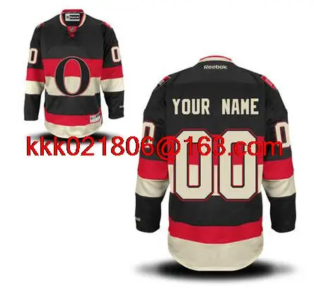 Черный Custom Ottawa Top Quality Personalize For Men Women Youth/Kids Embroidery Logo Free Shipping Jersey - Цвет: Черный