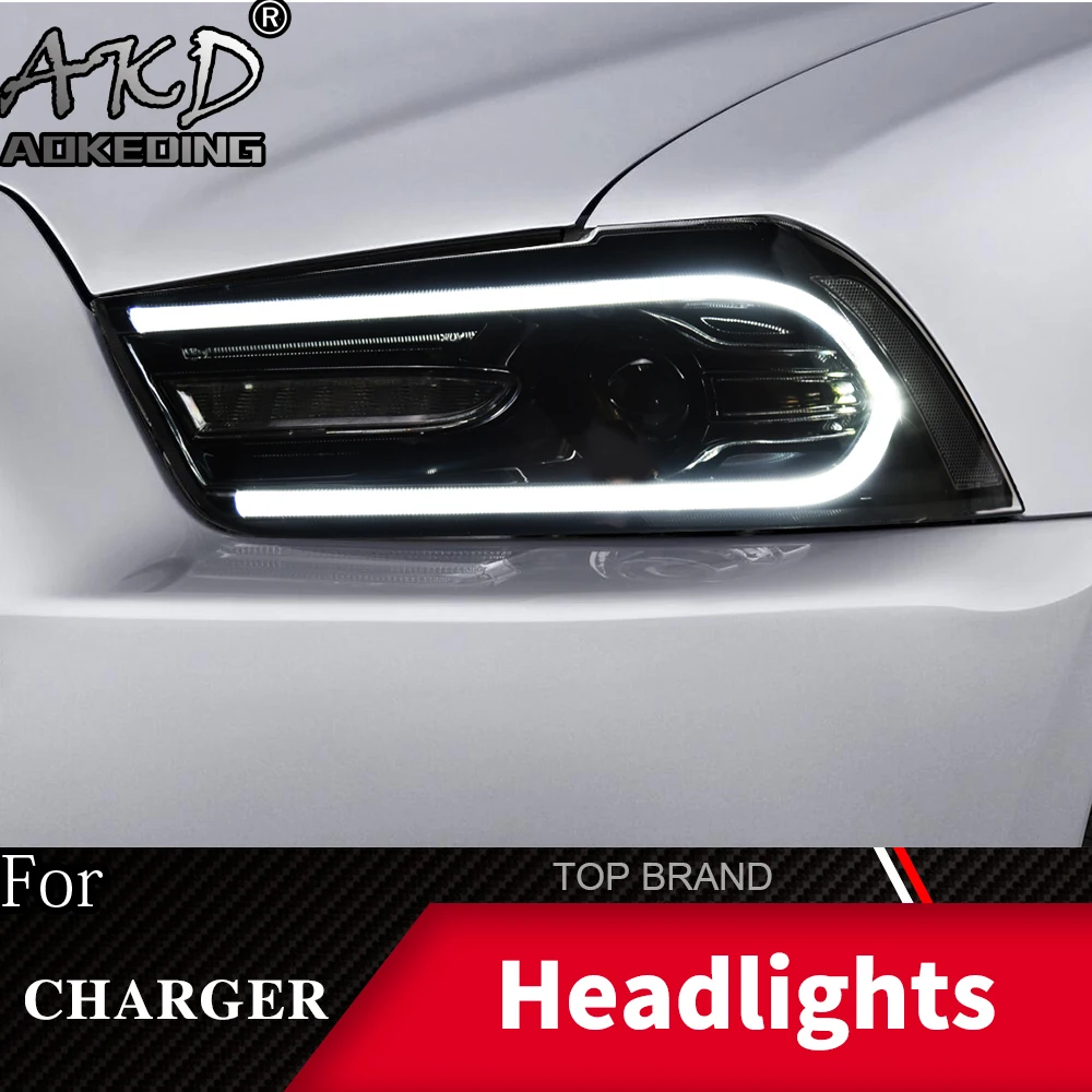 Фара для автомобиля Dodge charger 2011- Фары противотуманные фары Дневные ходовые огни DRL H7 светодиодный Биксеноновая лампа автомобильные аксессуары