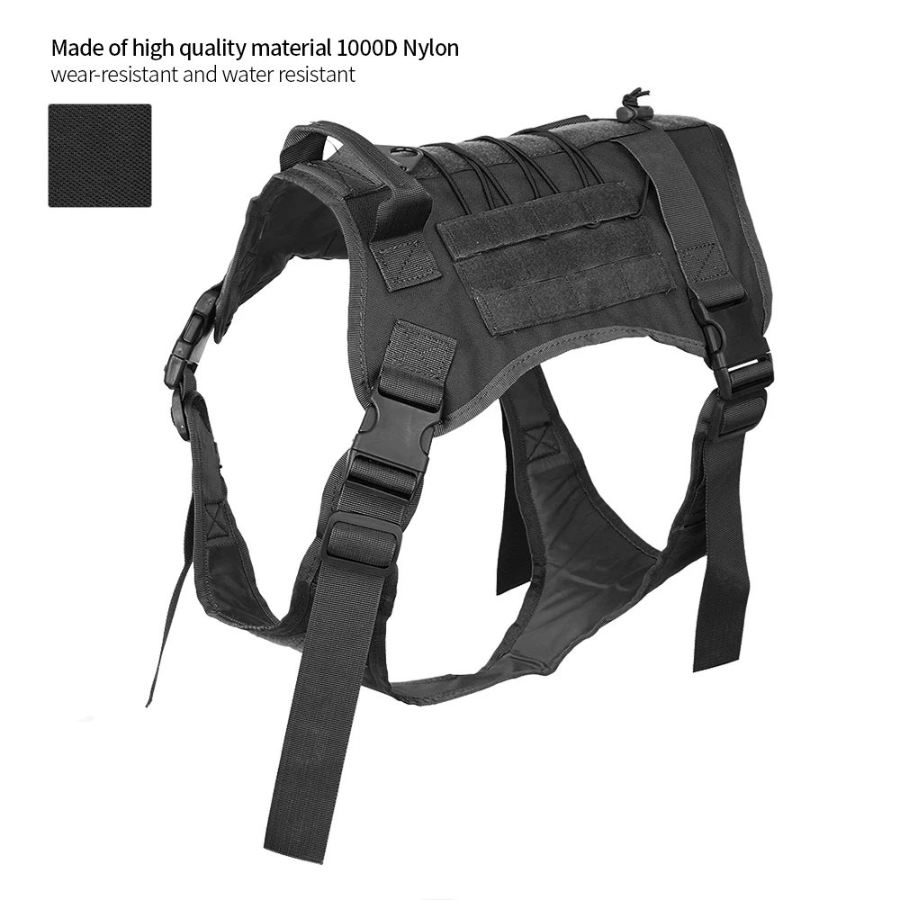 

Hot New Nylon Tactical Service Dog Vest Harness Tactical Tactical Dog Training Vest Harness Pet Comfortable Military Patrol Dog