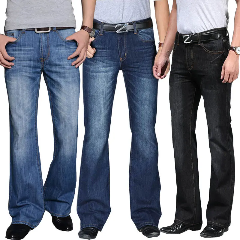Jeans per uomo Jeans a zampa larga da uomo Jeans a zampa svasati svasati a  vita alta Jeans da uomo classici di design maschile|Jeans| - AliExpress