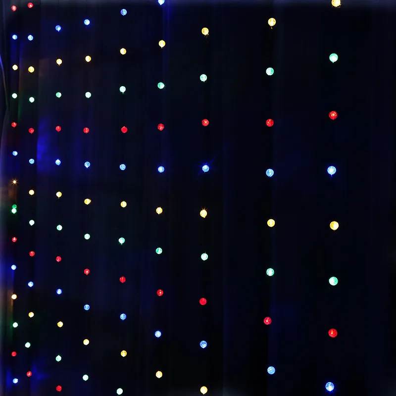 3x3m300led стеклянные бусины Медные провода с подсветкой USB строка Феи огней гирлянды Свадебная вечеринка занавес садовые украшения - Цвет: 3M.1M-MIX